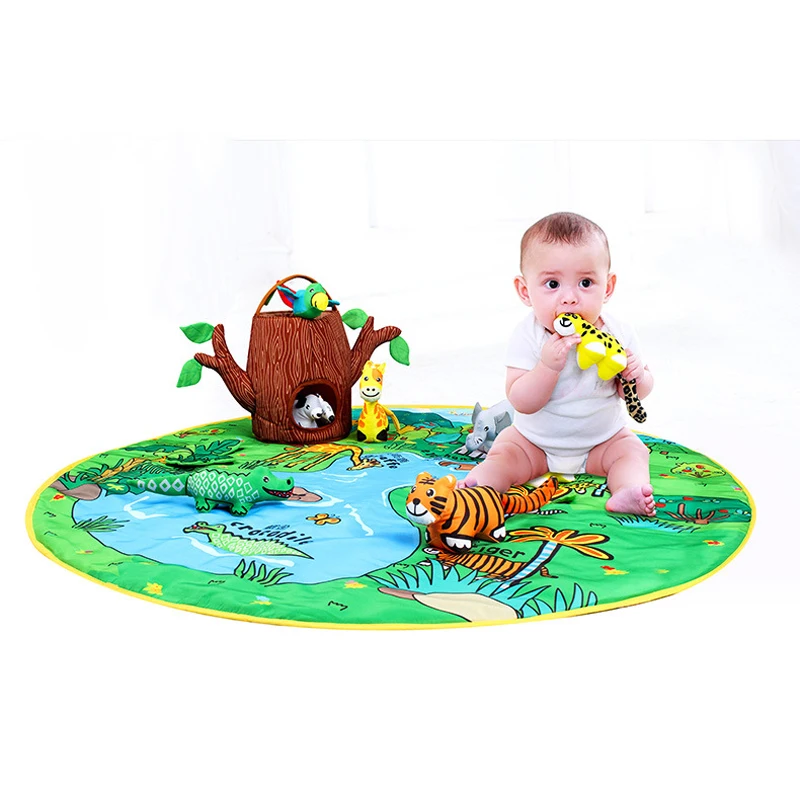 ; Новинка; пальто для малышей; мягкие коврики для игр, разворачивающаяся ткань хвосты животных рано утром Развивающие игрушки для джунглей фермы Детский подарок