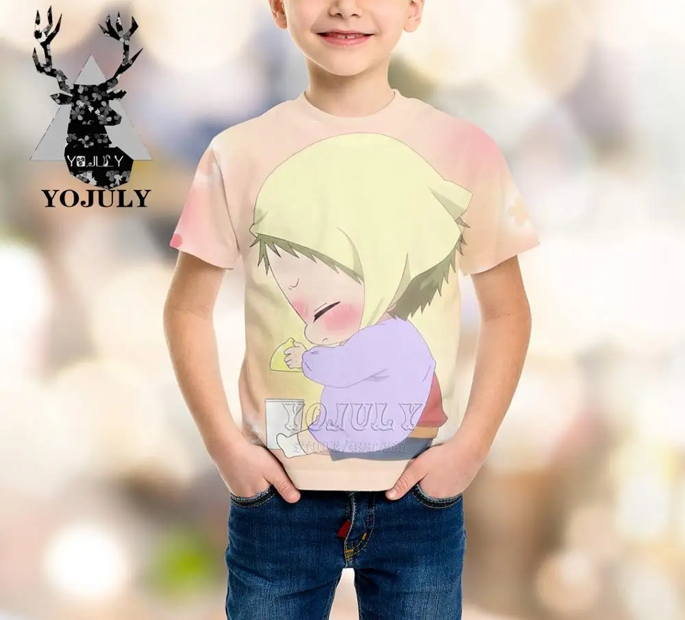 YOJULY/футболка с короткими рукавами для детей с 3D принтом, Gakuen dad, аниме, brothers летние детские футболки для маленьких мальчиков и девочек, A403 - Цвет: 8
