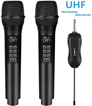 

Rechargeable K28Z Wireless Microphone Karaoke Microphone Wireless Mic Volume Control Echo with Receiver System UHF Cordless