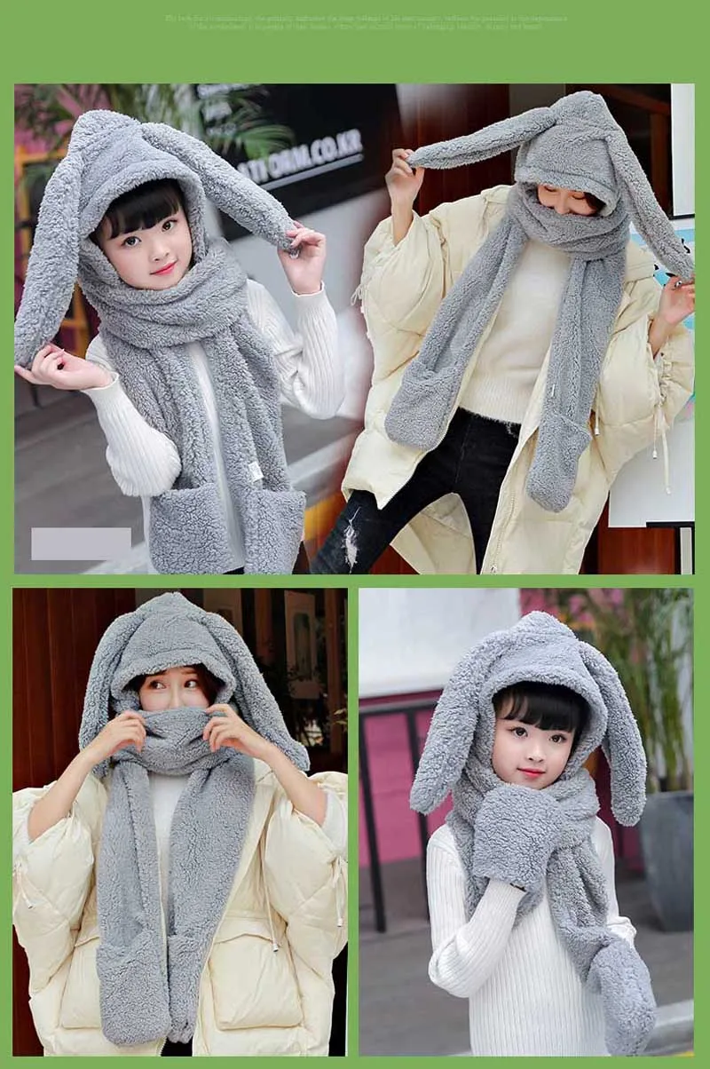 3 в 1 Детские теплые зимние лыжные шапочки для малышей, шапка, милый шарф с капюшоном, милые шарфы с капюшоном для родителей и ребенка, для девочек и мальчиков