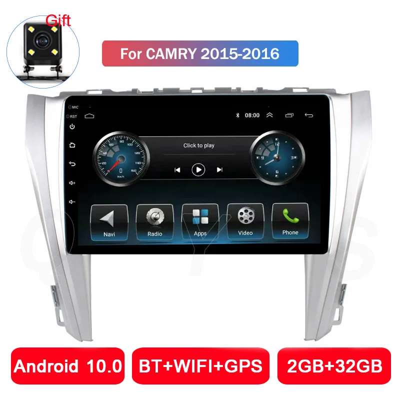 Android 10 2GB Audio Car Radio Multimidia Video Player Autoradio For Toyota Camry 2015 2016 2017 GPS Navigation DVR Media Stereo |