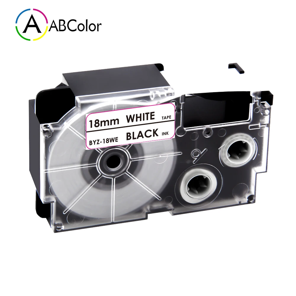 

18mm XR-18WE Labels For CASIO XR-18WE Label Tape Cassette Cartridge Black on White For CASIO KL-130 KL-120 KL-430 Label Maker