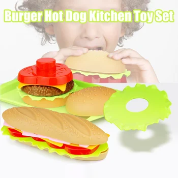 

Fast Food Cooking Play Set for Kids Pretend Kichen Kit Play House Game Toy for Children AN88