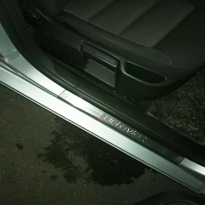 

Car Stickers 4pcs For 2007 2008 2009 2010 2011 2012 Skoda Octavia Stainless Steel Scuff Plate Door Sill Car Accessories