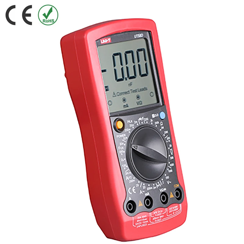 UNI-T UT58D Digital Multimeter Data hold Manual Range AC DC voltmeter Ammeter ohmmeter Capacitance Frequency Temperature Tester