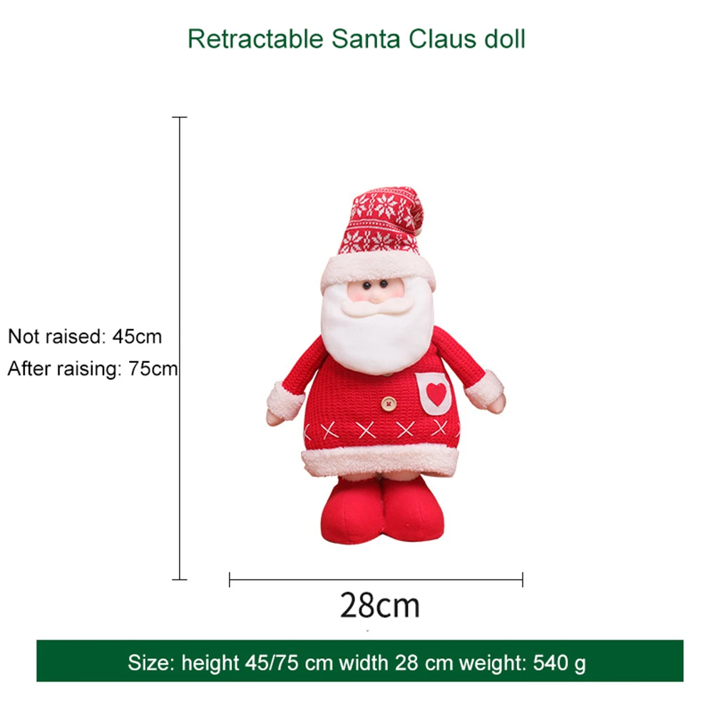 Большие размеры Рождественские куклы выдвижной Санта-Клаус снеговик лося игрушки рождественские фигурки Рождественский подарок для ребенка красный орнамент с рождественской елкой - Цвет: T7