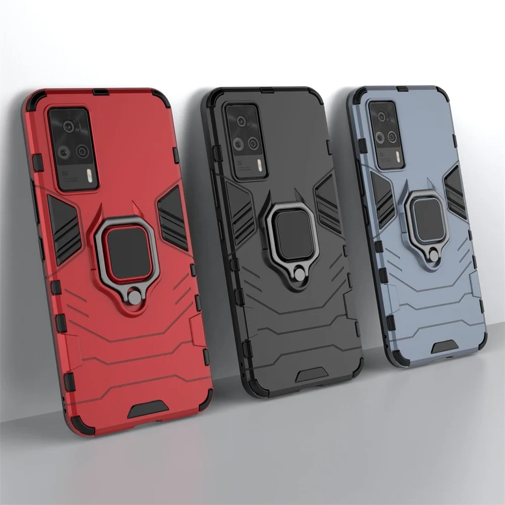 Für vivo S9e S9 S7 S7t S5 V20 Pro Hybrid Hard PC + Soft TPU Armor Anti-Drop-Hülle Rotierender Ringständerhalter_voghion.com