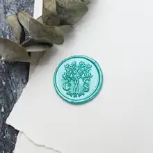 Индивидуальные инициалы с деревом воск печать/Пользовательские Свадебные печати/свадебные приглашения печать/на заказ Свадебная печать