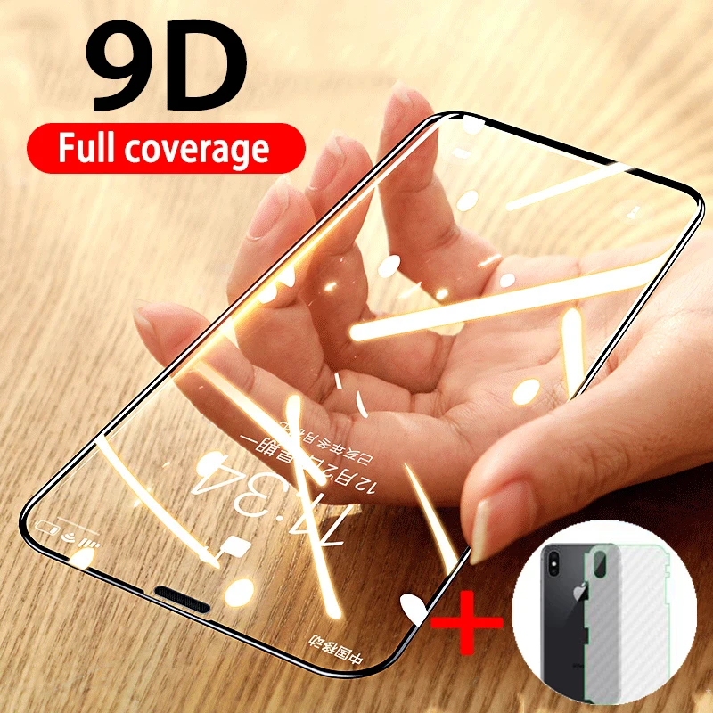 9D Защитное стекло для iPhone 6 6s 7 8 Plus XR X XS полное покрытие 11 Pro Max защита экрана
