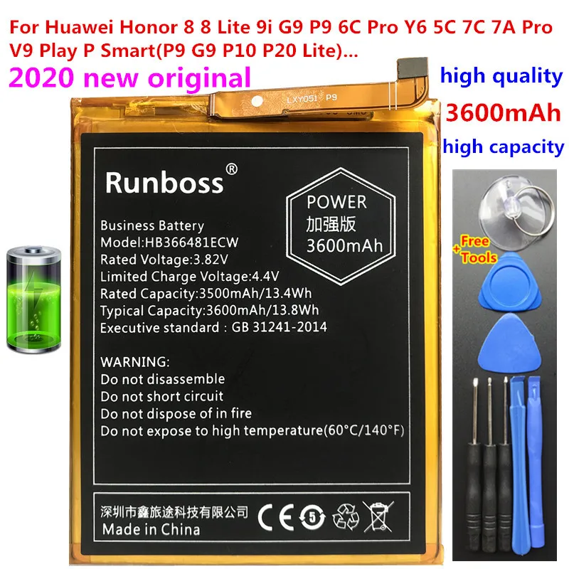 

3600mAh HB366481ECW Battery For Huawei Honor 8 5C FRD-L19 FRD-L10 FRD-L09 FRD-AL00 FRD L19 L10 L09 AL00 P Smart FIG-LX1 FIG-LA1