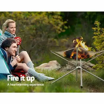

Outdoor Portable Fire Rack Folding Table Grill Stainless Charcoal Stove Wood Steel Camping Stove Light Heating Point Super E6H0