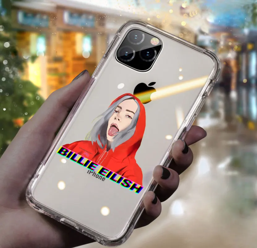 Billie Eilish наклейки dont smile at me мультфильм чехол для телефона для iPhone 11 pro max 7 5S SE 6 6s 8 7 Plus X XR XS MAX Мягкий ТПУ чехол - Цвет: TPU  A1053