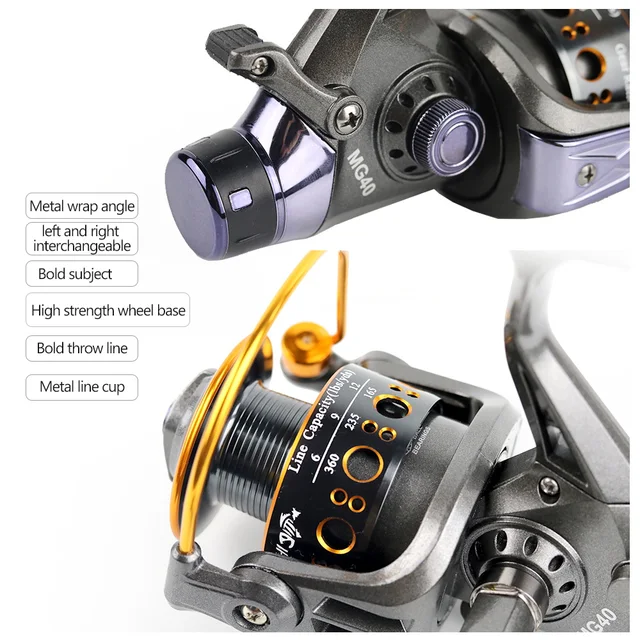 New Double Brake Design Fishing Reel Super Strong Carp Fishing Feeder Spinning Reel Spinning wheel type fishing wheel MG 5