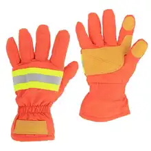 À prova de fogo à prova de fogo luvas de combate a incêndios resistentes ao calor impermeável respirável anti-estática bombeiro mão proteção