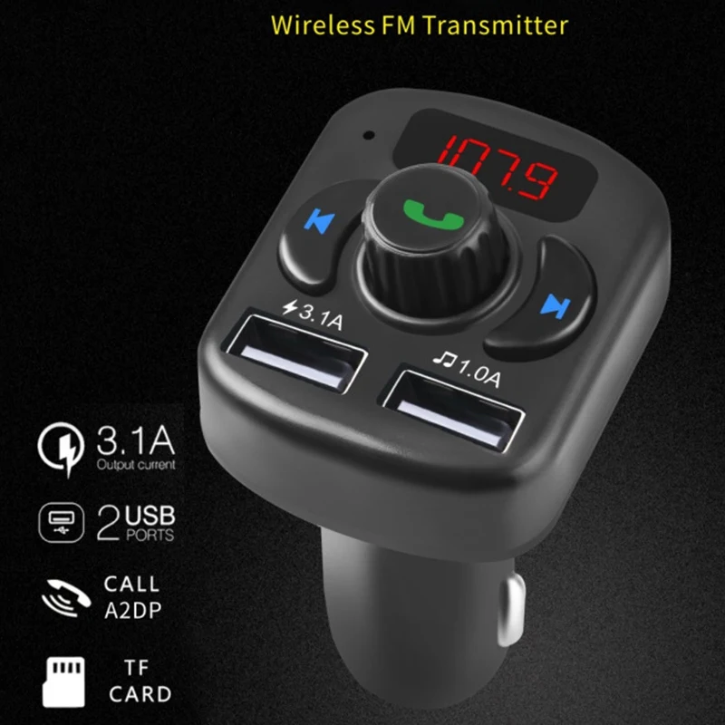 Авто Bluetooth Hands-free вспомогательный аудиоресивер fm-адаптер передатчик USB зарядное устройство