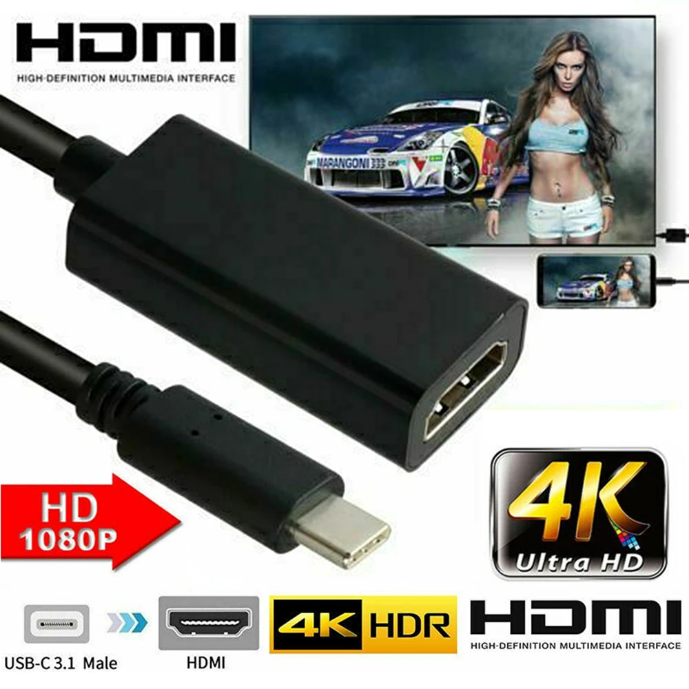 

USB 3.1 Type C Male To HDMI Female Adapter Cable Top Deals USB C to HDMI Adapter 4K 30Hz Cable Adapter Converter for New MacBook