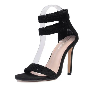 

size comfortable Roman shoes K 2020 women's sandals woven thick heel large