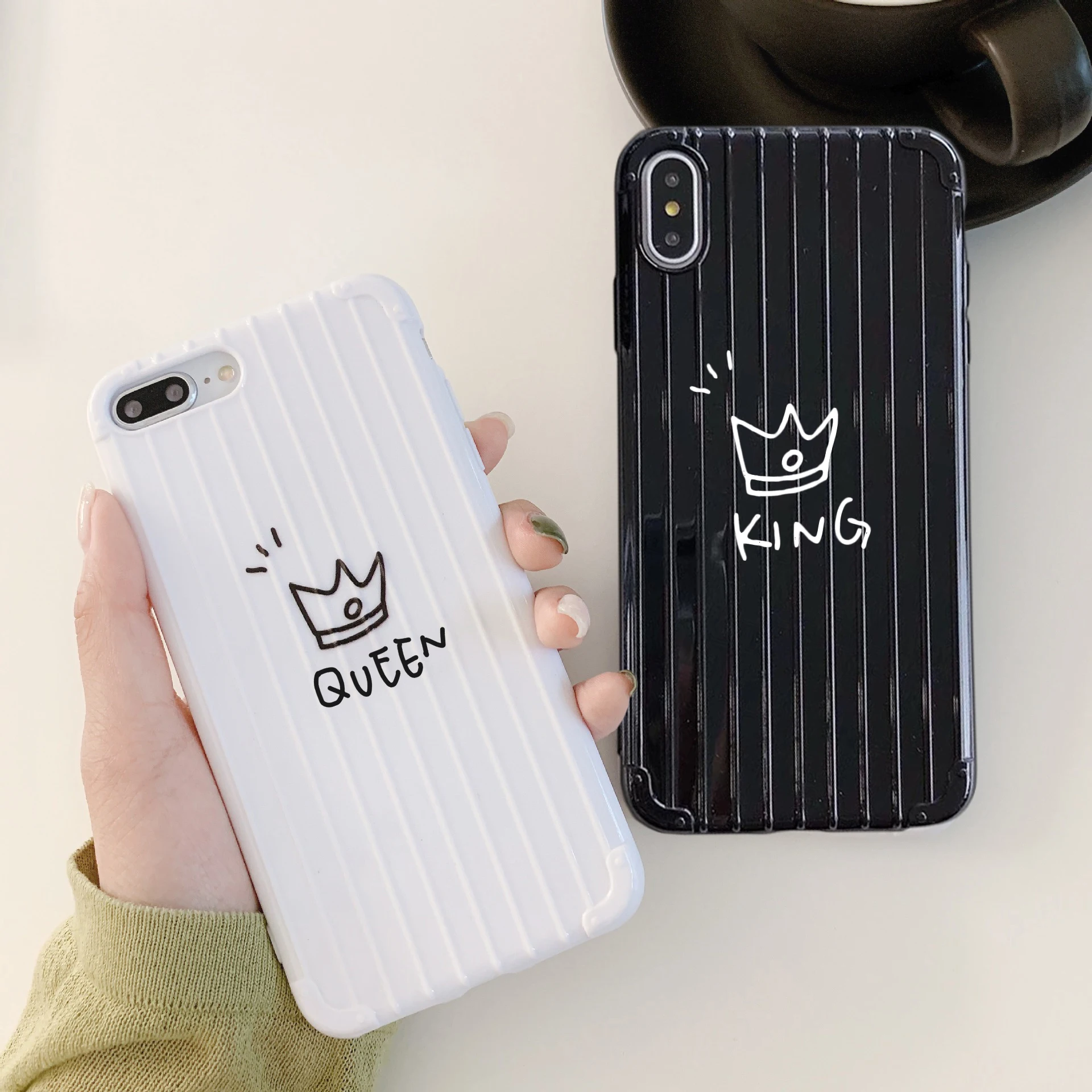 Милый мягкий чехол King Queen для Apple iphone 7 8X6 S 6 s Plus XS Max XR 8Plus 7plus |