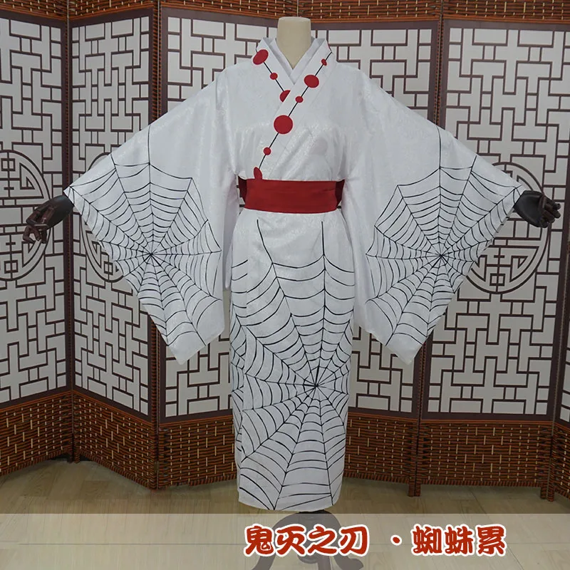 Горячая Аниме демон Slayer Kimetsu no Yaiba паук они аяки Руи Косплей Костюм мужской кимоно полный комплект наряд для хэллоуинской вечеринки