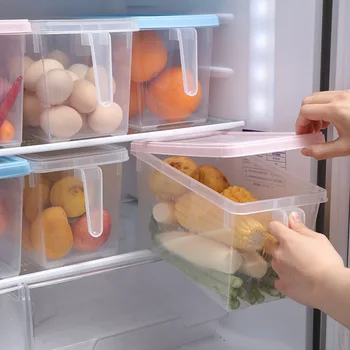 

Pp Plastic Refrigerator Storage Box Transparent Rectangular Drawer-Type Egg Food Frozen Storage Box Sealed Crisper Plastic Box