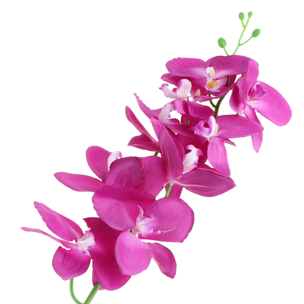 Artificial Orchids Flowers 9 Head Silk Fake Floral DIY Handcraft for Indoor Outdoor Wedding Home Office Decoration