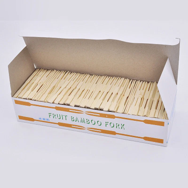 

1000PCs Disposable Wood Fork 9cm Eco-friendly Bamboo Forks for Fruit Buffet Restaurant Bar Cafe Market Parties Barbecue BBQ