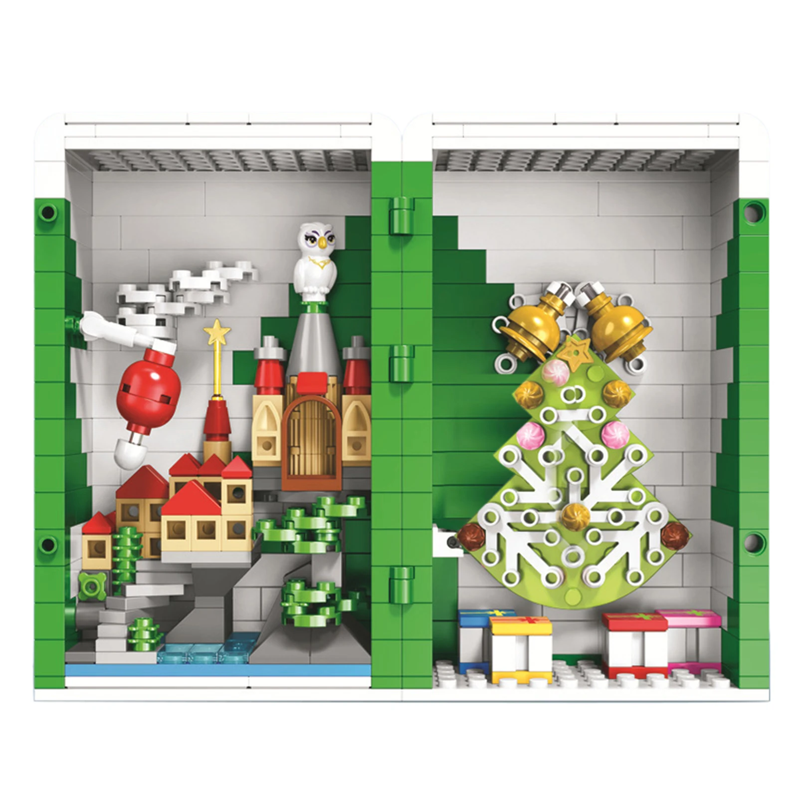 

452Pcs Christmas Series Box Building Blocks Kids Christmas Gifts with Figure Christmas Stem Toy Gift For 14+