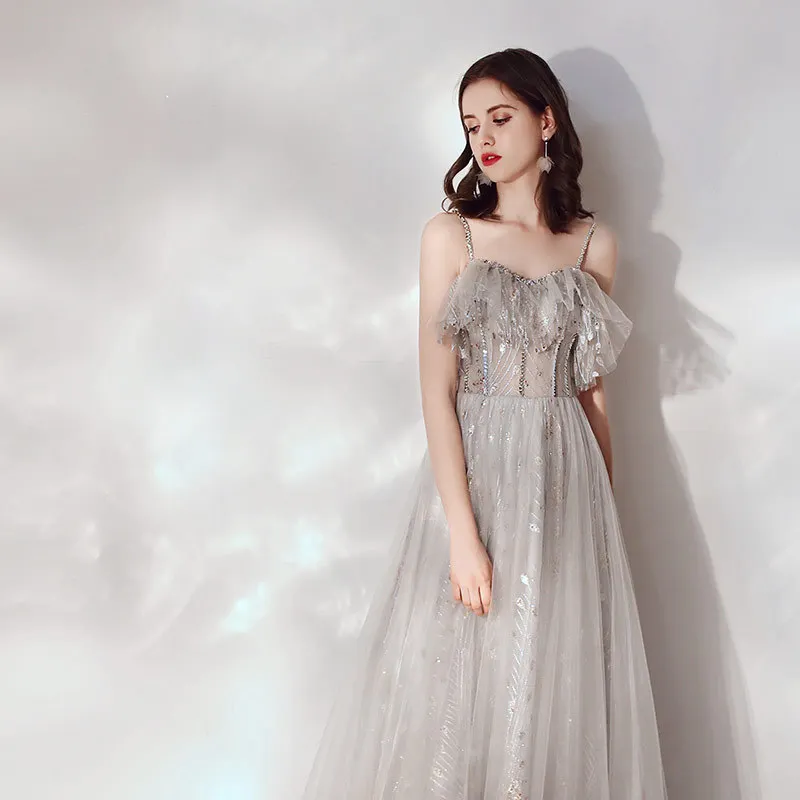 Элегантное женское шикарное вечернее платье Cheongsam изысканное свадебное платье с открытыми плечами Новое Сетчатое платье с блестками Qipao