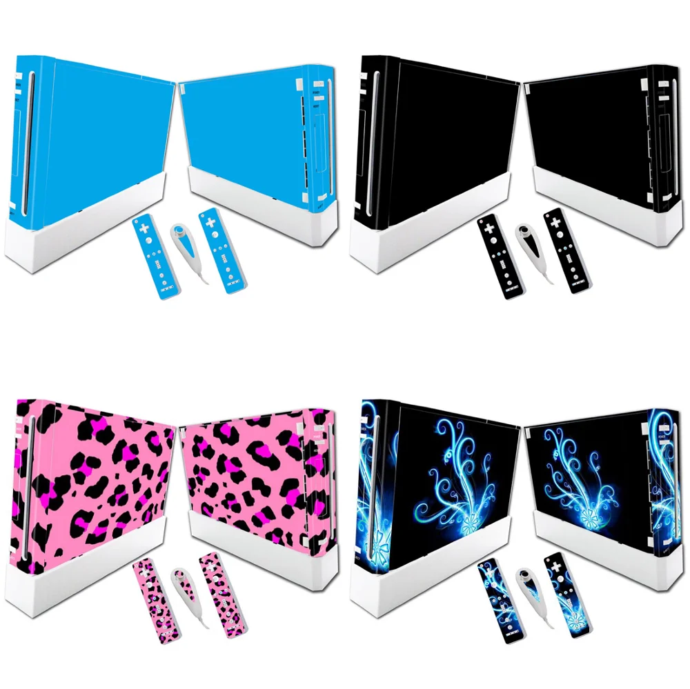 For W ii Console Cover with  Remotes Controller Skins For Nintend w ii skin sticker for w ii skin-