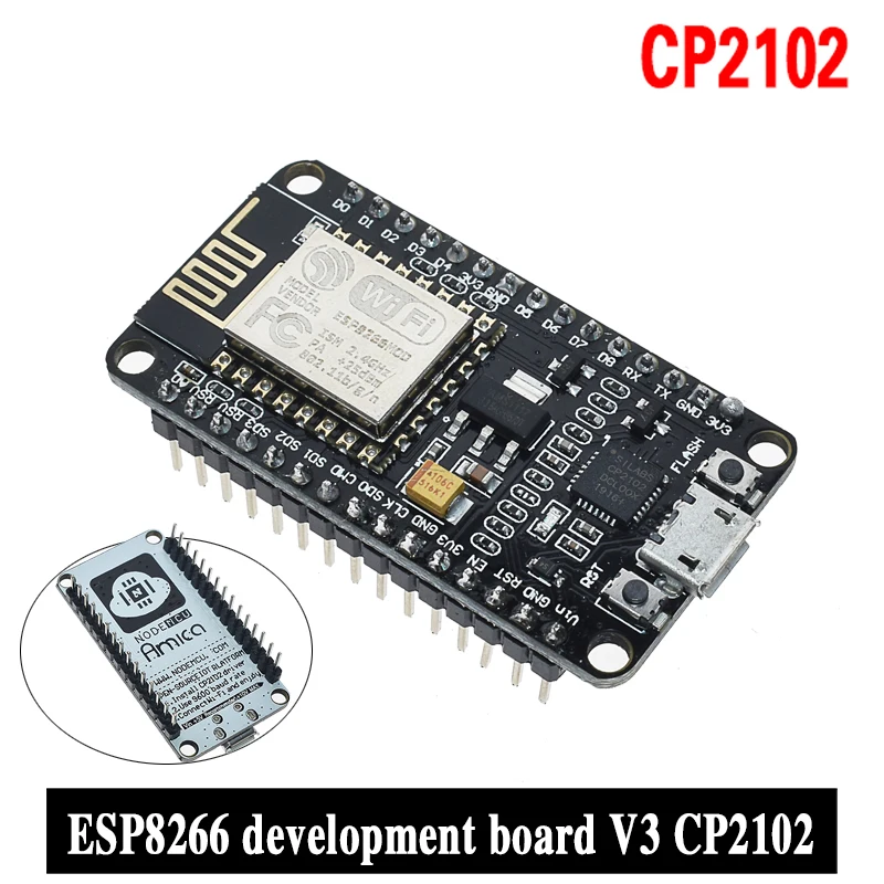 V3 беспроводной модуль NodeMcu 4 м байт Lua WIFI Интернет вещей макетная плата на основе ESP8266 ESP-12E для arduino совместимый - Color: CP2102