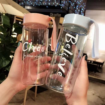 

Lovely Frosted Fashion Cup 550ml Creativity Personality Portable Drinking Glass Cute Bottle Kawaii Water Bottle Drop Shipping