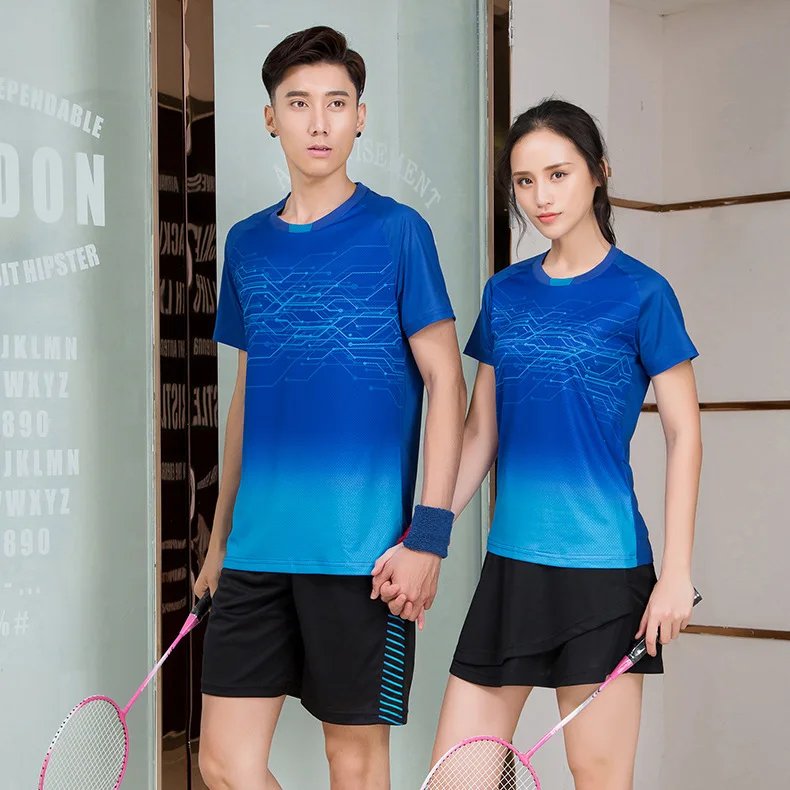 

Export MEN'S Sportswear Women's Short Sleeve Badminton Clothing Set College Student Team Game Training Uniforms Customizable