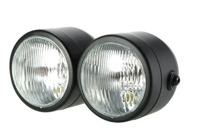 Фара для мотоцикла 4 &quotStreetfigher Twin Round Double Dominator головная лампа V Max Vmax Vmx 1200 Cafe Racer Chrome|