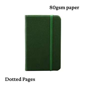 

Classic Fabric A6 Dotted Journal Dot Grid Bullet Notebook Hard Cover Creative Elastic Band Envelope Pocket Diary Travel Planner