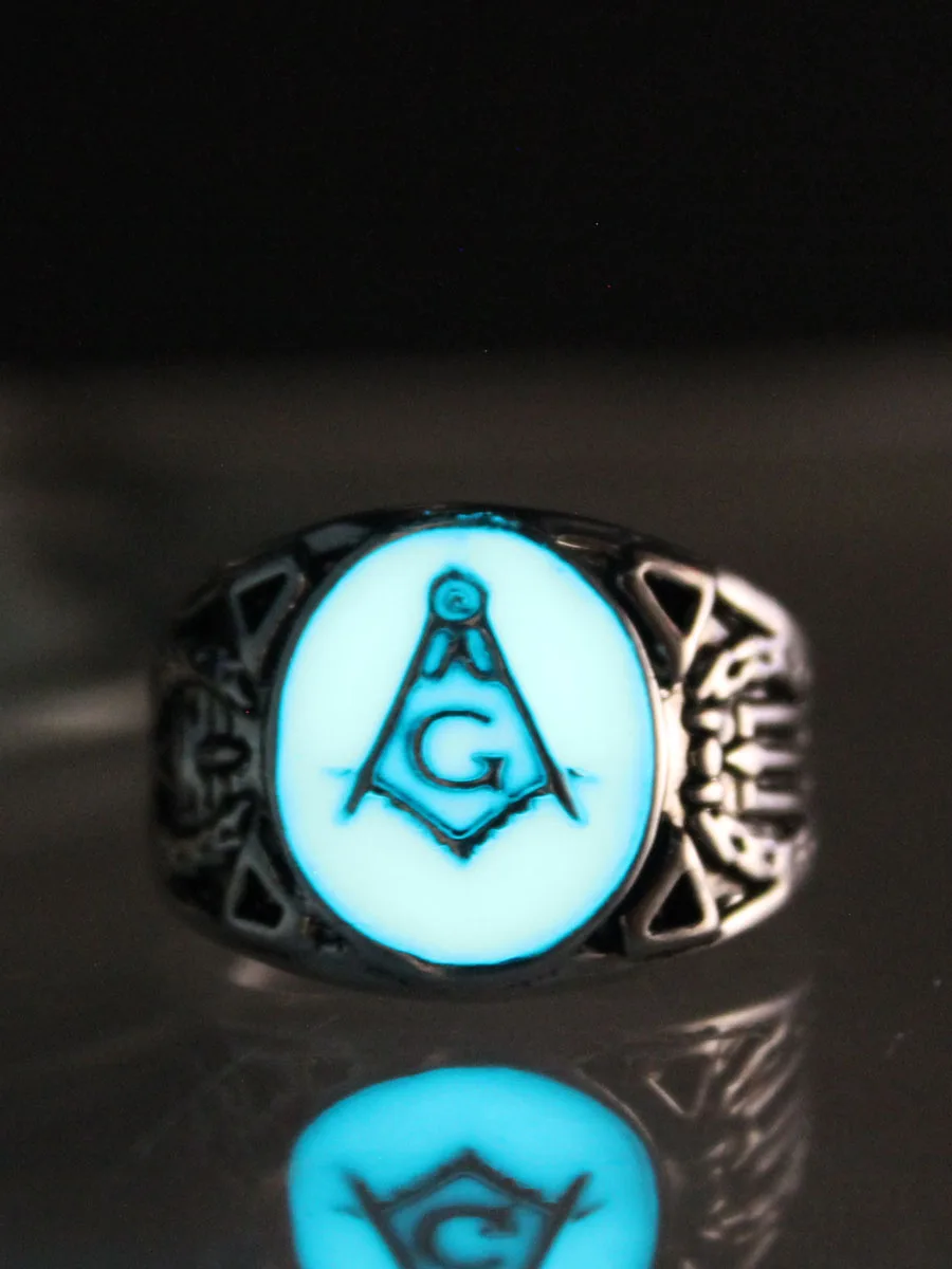 Finger Ring New glow ring Free and Accepted Masons Ring men women Glowing Ring Luminous freemason rings gift Glow In The Dark Jewelry