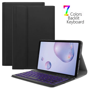 

Keyboard For Samsung Galaxy Tab A 8.4 Inch 2020 7 Colors Backlit Keyboard Bluetooth Keyboard with Leather Tablet Protective Case