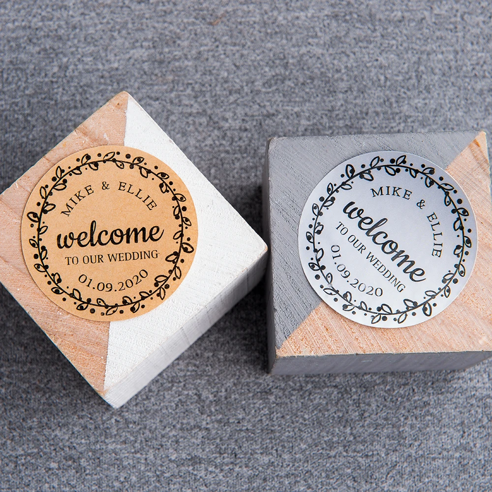 49bgj 40mm Diameter Round Sticker Matte Silver Kraft Paper White Custom Stickers Wedding Decoration Gift Bags Wring Supplies Aliexpress 49bgj 40mm Diameter Round Sticker