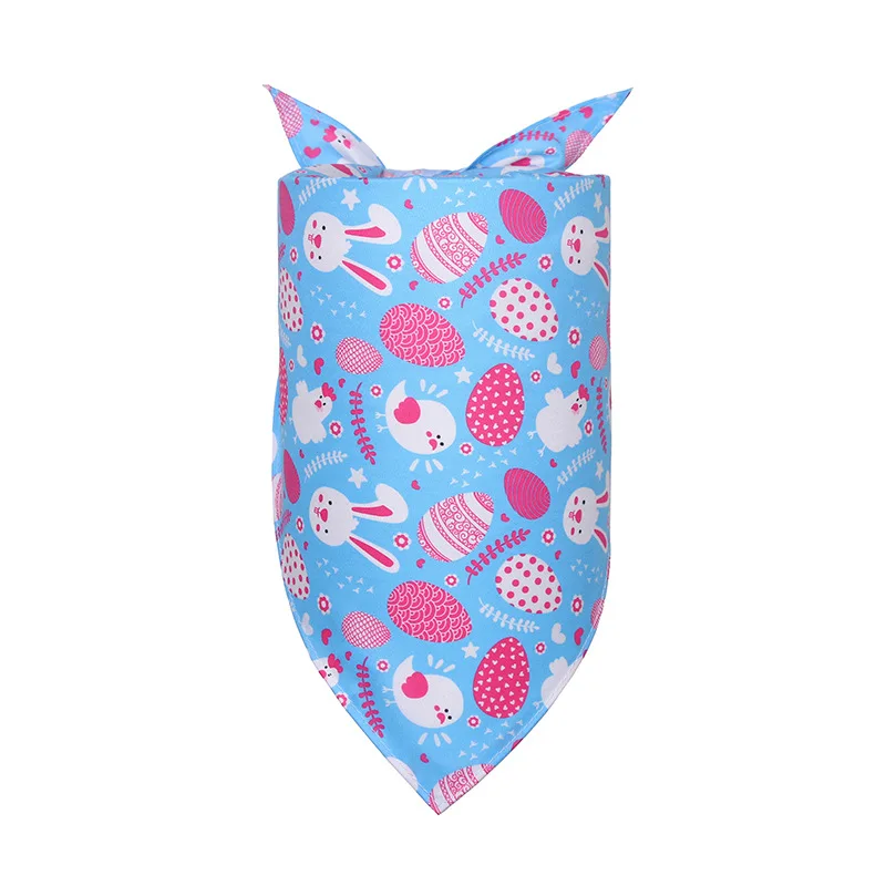 100PC/Lot Easter Dog Bandanas Scarf Colorful Eggs Cat Dog Bibs Triangular Bow Ties Pet Grooming Accessories 4