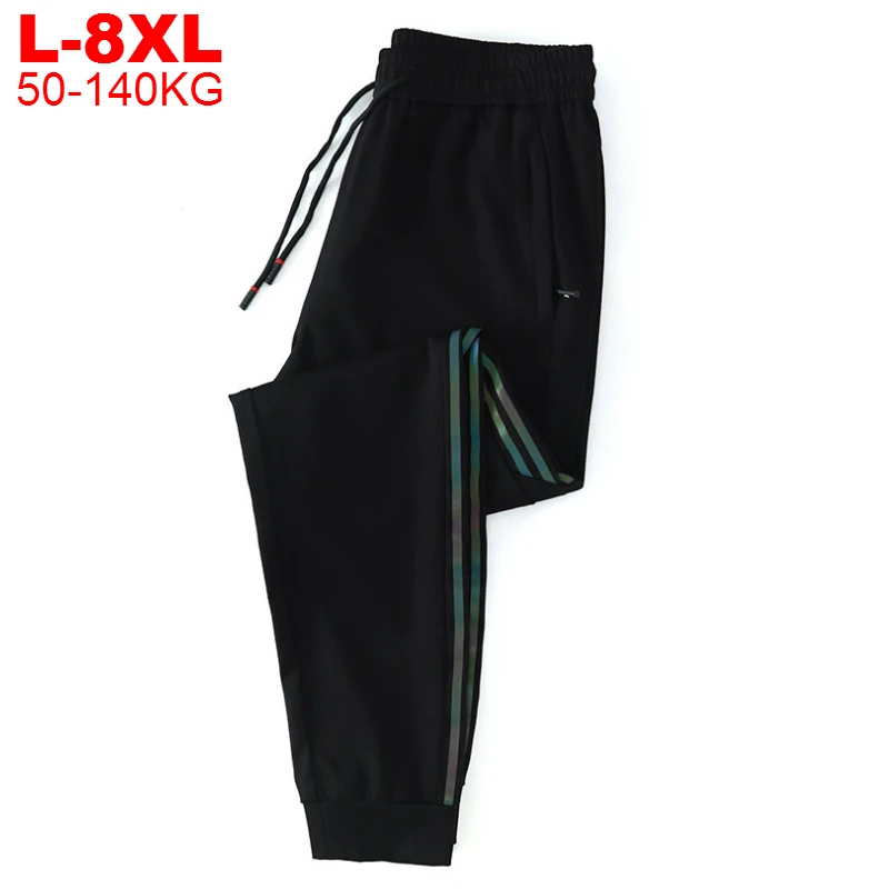 

8xl Large Trend Size Men Harem Striped Pants Hip Hop Casual Men's Joggers Trouser Male Harajuku Elastic Waist Jogging Streetwear