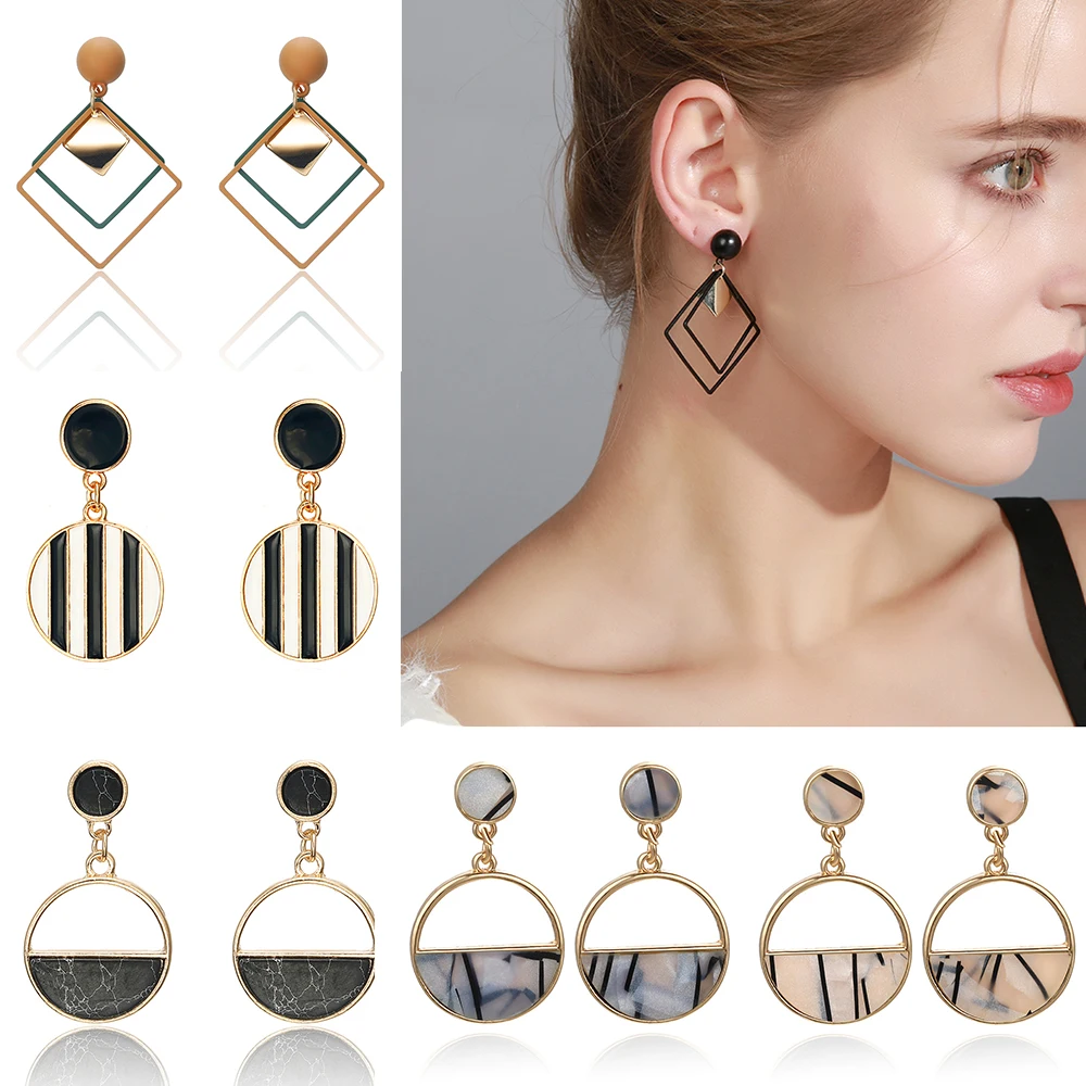 Горячая Распродажа длинные женские акриловые висячие серьги 2019 для женщин