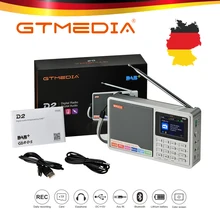 GTMEDIA D2 портативный DAB+ FM радио Полнодиапазонный цифровой радио MP3 музыкальный плеер часы Будильник FM радио AUX USB ЖК-дисплей подсветка