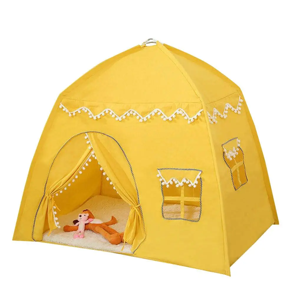 

Large Space Foldable Play House Children Play Tent Pink Princess Castle Cabin Tipi Tent For Kids Birthday Christmas Gift