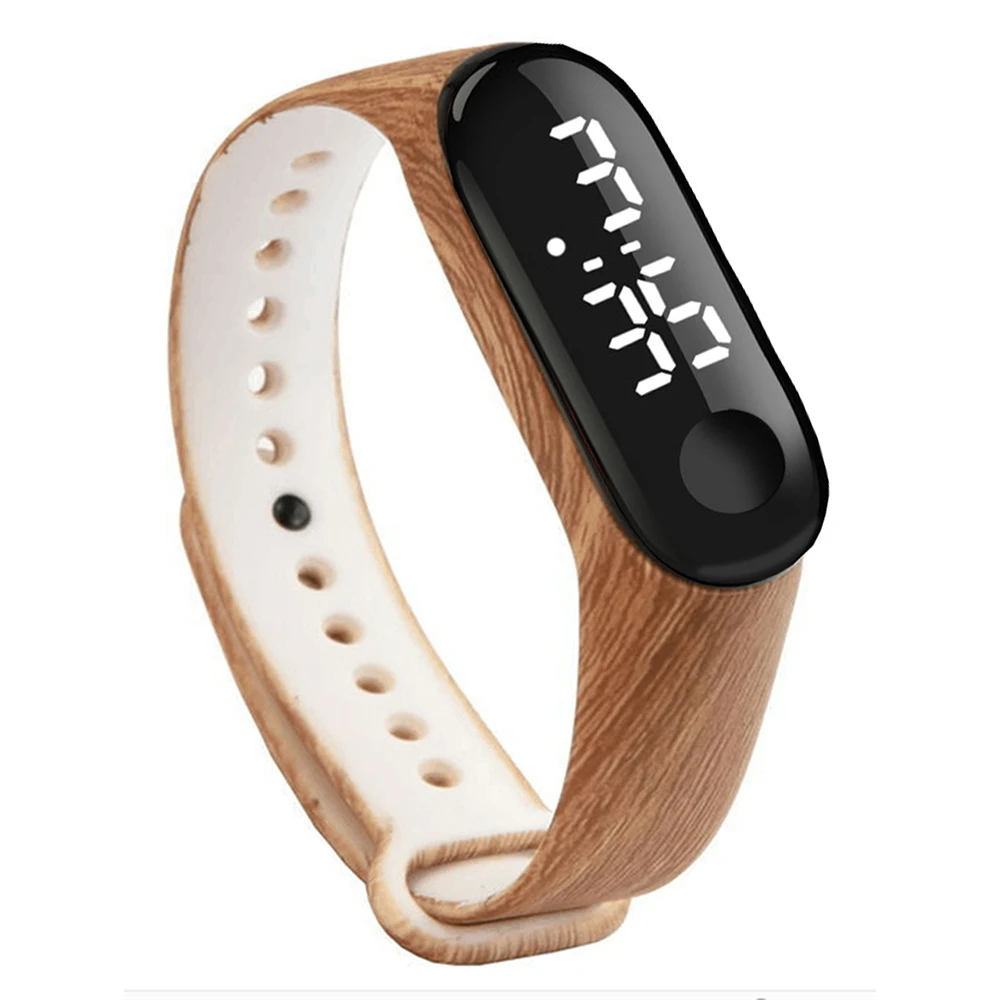 

Imitate Wood Pattern Starry Sky Camouflage Mens Watches Sport Led Electronics Digital Square Watch Man Silicone Bracelet Women