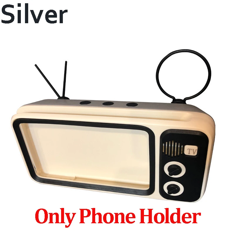 Phone Holder Ретро Bluetooth динамик 5000 мАч ТВ стиль держатель мобильного телефона настольная подставка Подставка для зарядки поддержка мобильного телефона Зарядка подарок - Цвет: Phone Holder