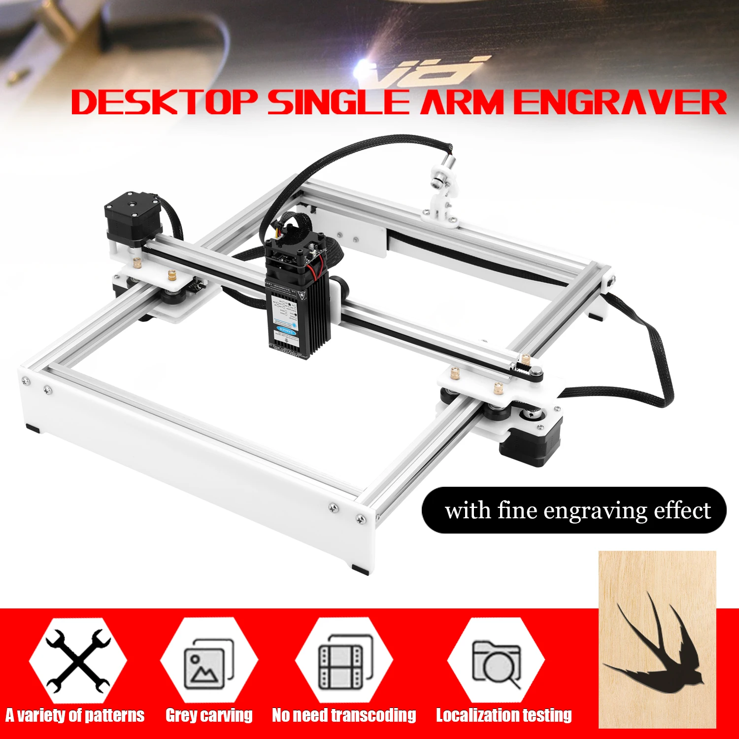 Лазерный Гравировальный мини станок 30 Вт настольный гравер сделай сам с