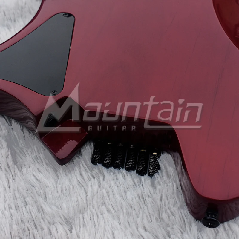 Горная безголовая гитара fanned fret 6 струнная электрогитара с корпусом из ольхи Пламя клен Топ ebony fret 5 шт. шеи