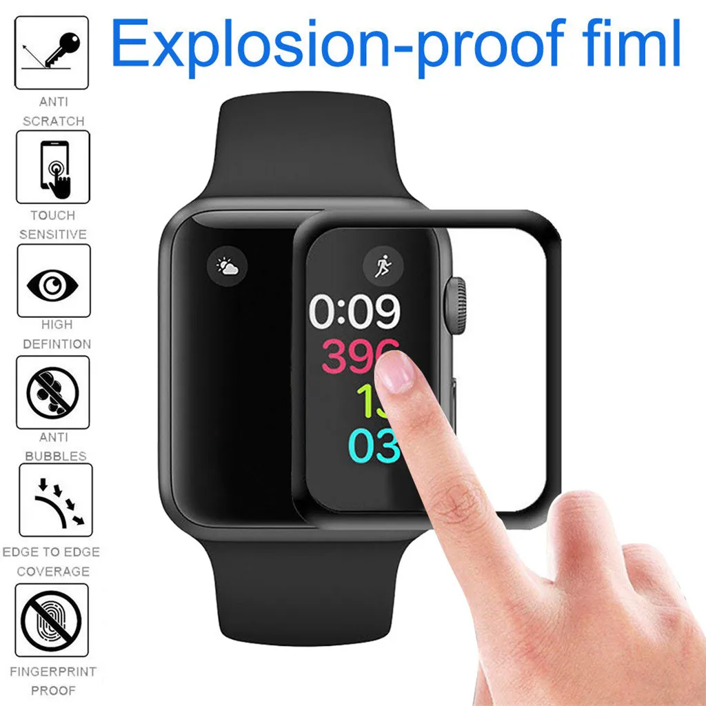 3 шт., подходит для часов iWatch5, устойчивая к царапинам, закаленная пленка 44 мм, против царапин, против отпечатков пальцев, взрыв