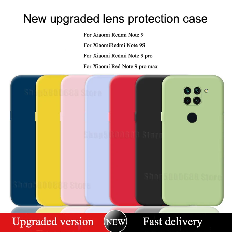 Liquid Silicone cover For Xiaomi Redmi Note 9s 9 Pro Case Luxury TPU Case For Redmi 9 Note 9s 9 Pro Shockproof Bumper Full case