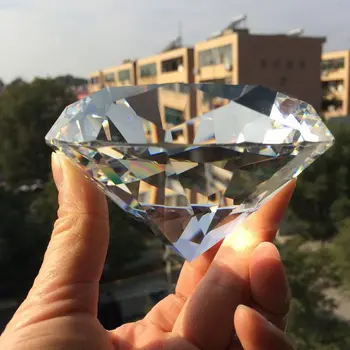 

New Transparent Multi-Faceted Crystal Diamond, 80mm Clear Crystal Glass Diamond Wedding Party Decoration, Valentine's Day Gift