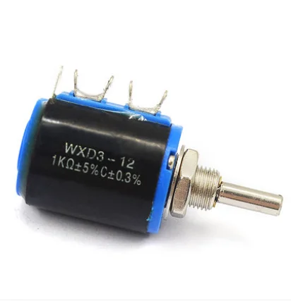 1pcs WXD3-12 + 1pcs knob 100 220 470 1K 2K2 3K3 4K7 10K 22K 33K 47K Ohm 2.2K 3.3K 4.7K WXD3-12 2W Wirewound Potentiometer multiturn potentiometer linear potentiometer rotary potentiometer potentiometer kit trimmer potentiometer adjustable resistor potentiometer knobs electronic components